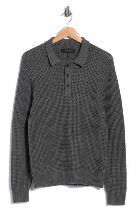 Baldwin Waffle Long Sleeve Sweater Polo