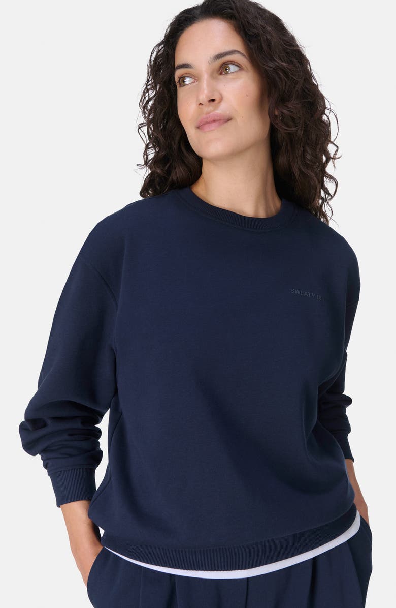 Sweaty Betty Revive Organic Cotton Blend Sweatshirt, Alternate, color, Navy Blue
