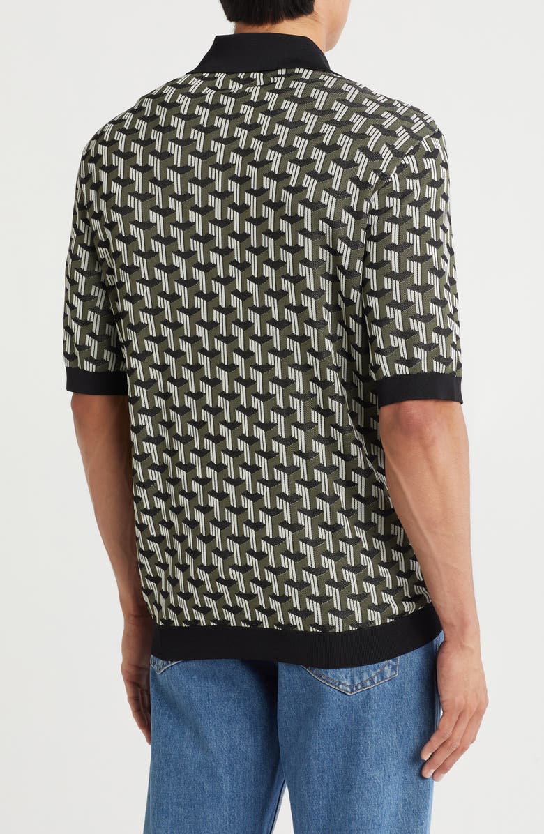 rag & bone Vaughn Geometric Jacquard Polo, Alternate, color, Army Multi