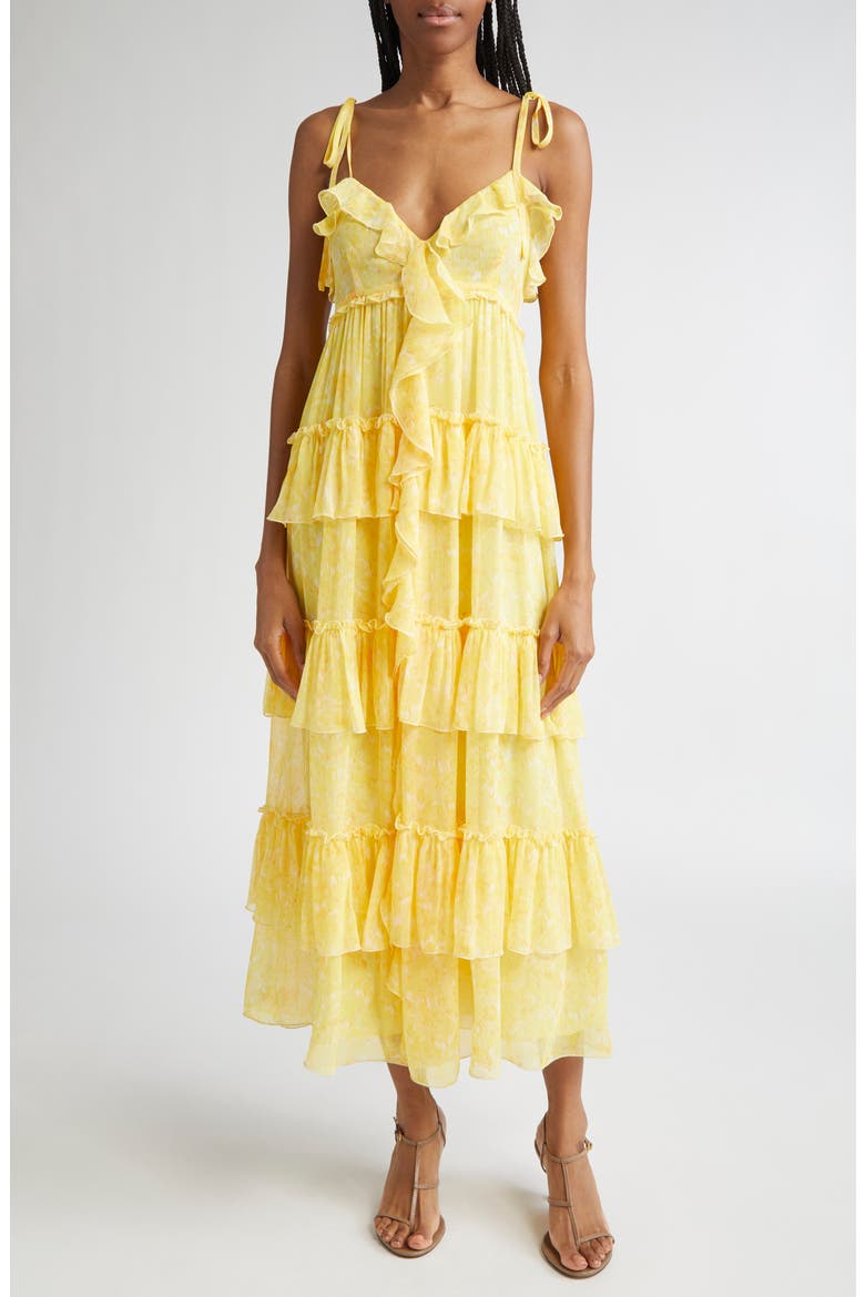 Painted Hydrangea Fadrid Maxi Dress, Main, color, MANGO SORBET MULTI