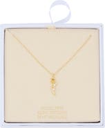 NORDSTROM RACK Cubic Zirconia Rose Pendant Necklace