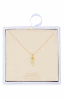 NORDSTROM RACK Cubic Zirconia Rose Pendant Necklace
