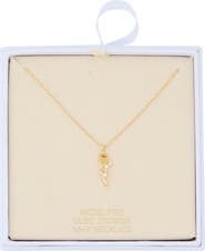 NORDSTROM RACK Cubic Zirconia Rose Pendant Necklace