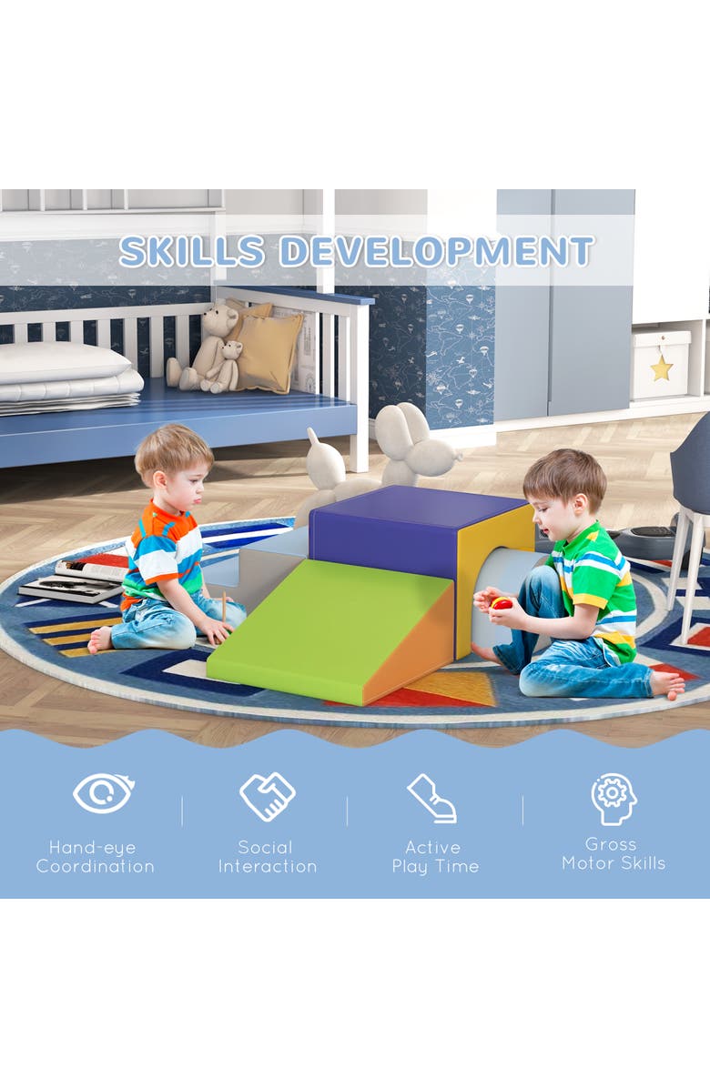 Qaba Foam Play Set for Toddlers, Easy-to-clean Soft 
Safe Climbing Set, Alternate, color, Contemporary