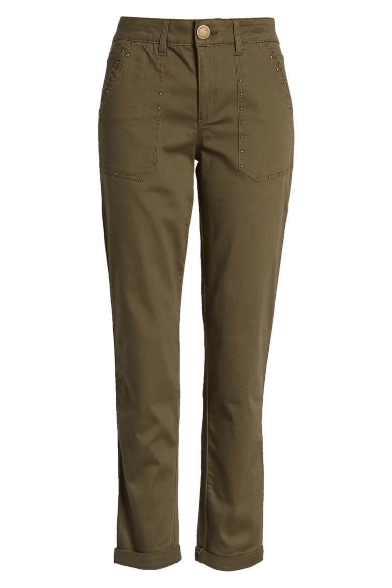 Ab-Solution High Waist Studded Utility Pants (Nordstrom Exclusive), Alternate, color, CAPER