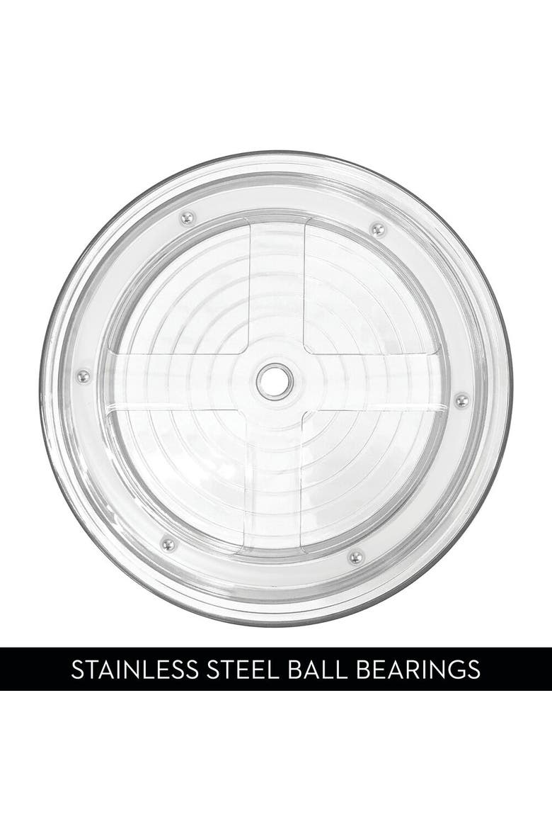 9-Inch Plastic 2-Tier Lazy Susan - Set of 2 - Clear/Chrome, Alternate, color, Clear/Chrome
