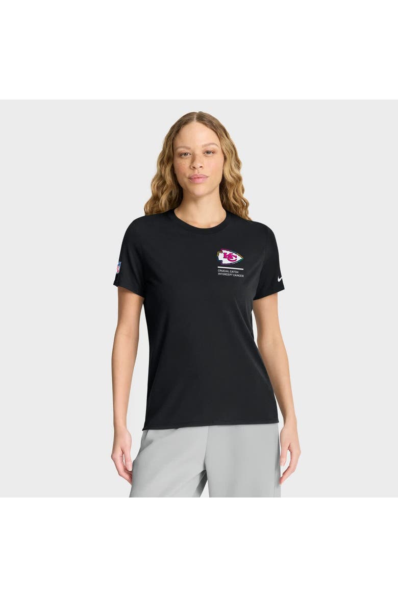 Women's Nike Black Kansas City Chiefs 2025 NFL Crucial Catch Tri-Blend Dri-FIT T-Shirt, Main, color, Black