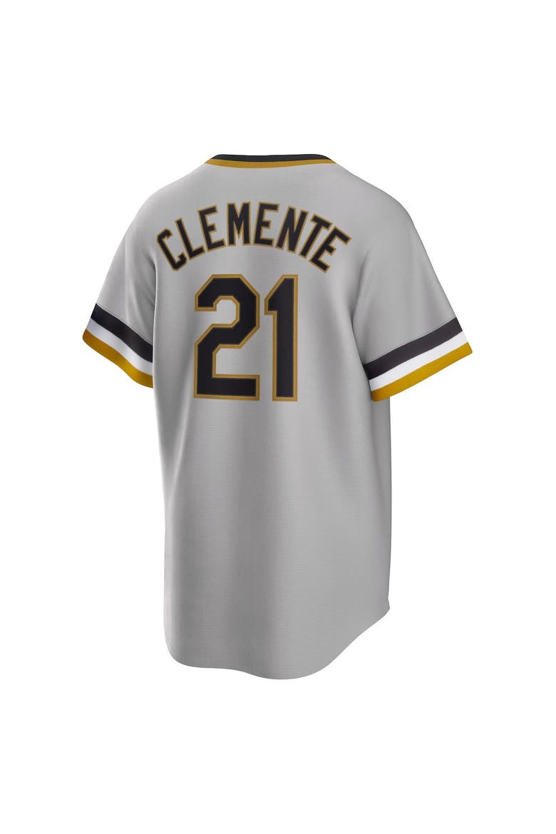 Men's Nike Roberto Clemente Gray Pittsburgh Pirates Road Cooperstown Collection Player Jersey, Alternate, color, Gray