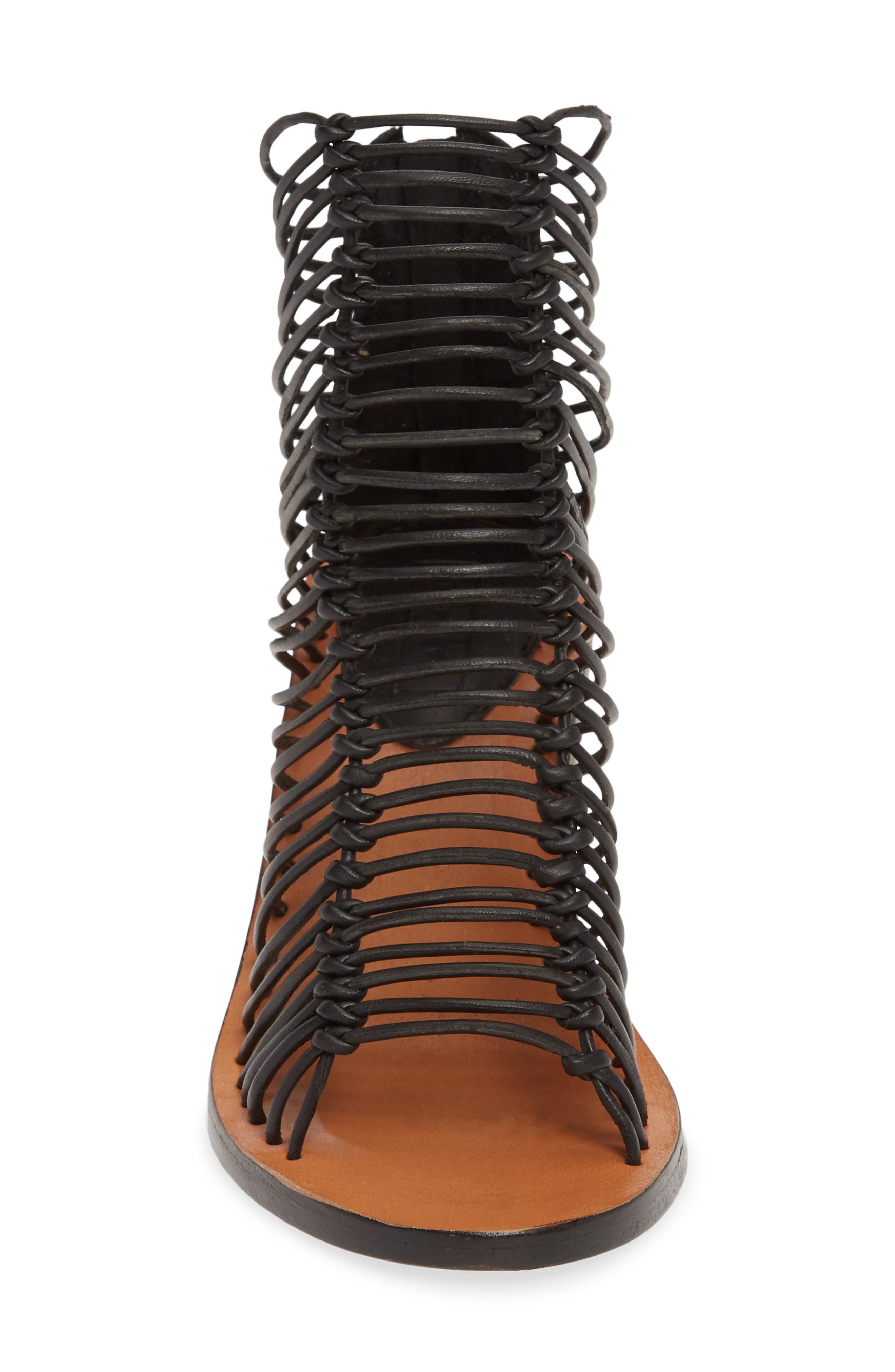 Topshop Narly Knotted Bootie Sandal, Alternate, color, 