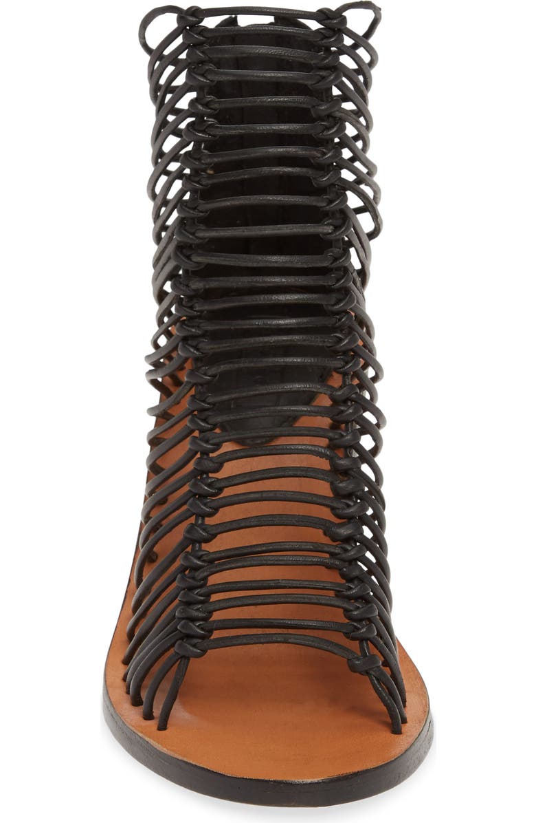 Topshop Narly Knotted Bootie Sandal, Alternate, color,
