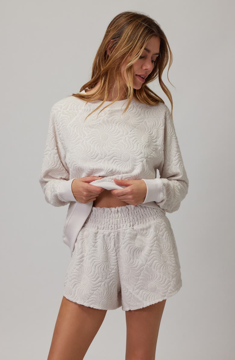 Spiritual Gangster Oversize Cotton Blend Jacquard Terry Sweatshirt, Alternate, color,