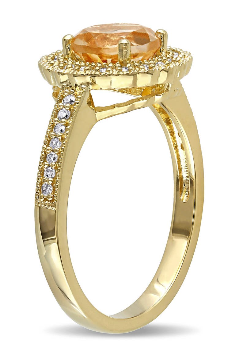 Round Citrine & Diamond Ring, Alternate, color, YELLOW