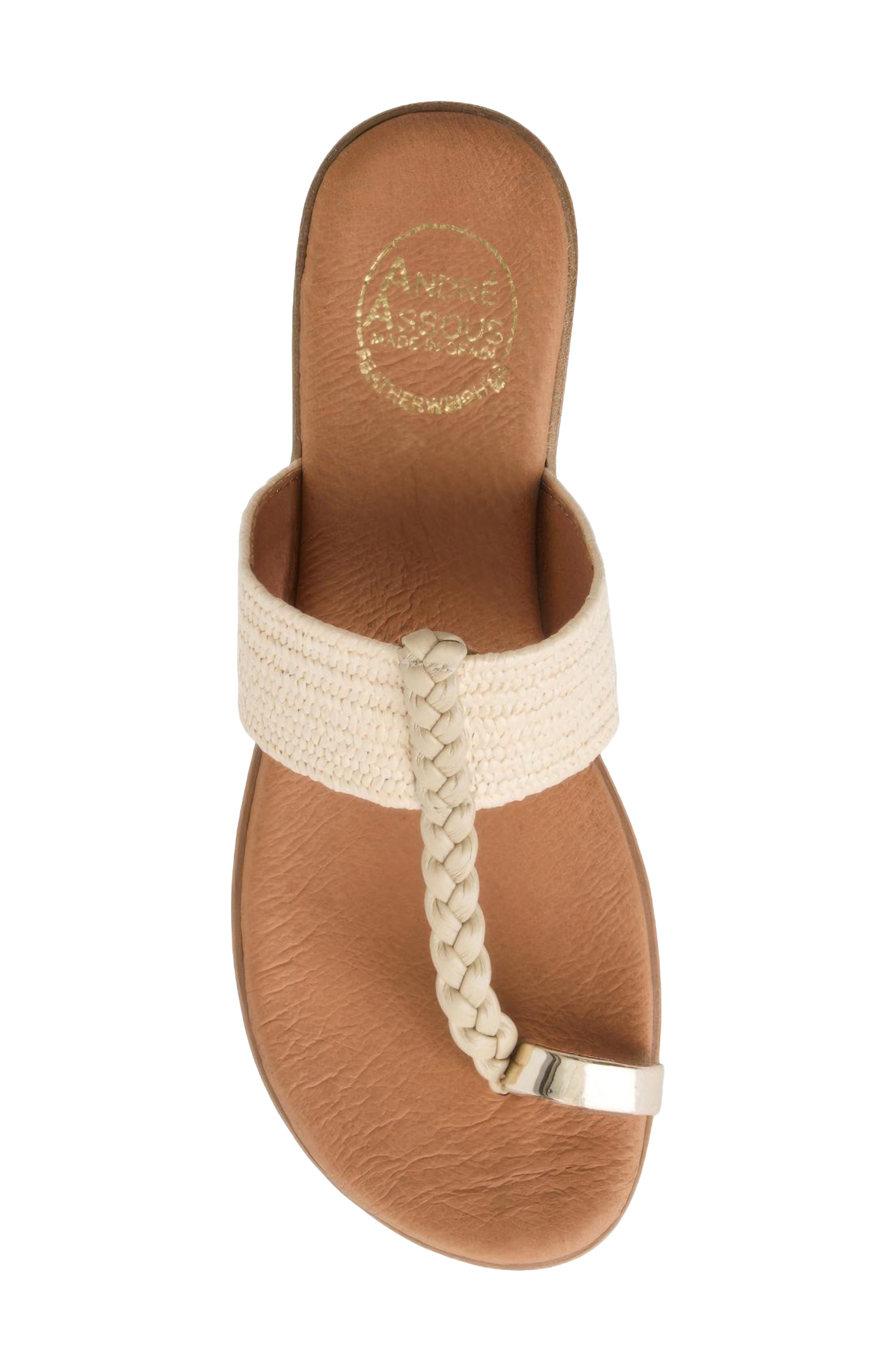 André Assous Neo Toe Loop Sandal, Alternate, color, Natural Raffia