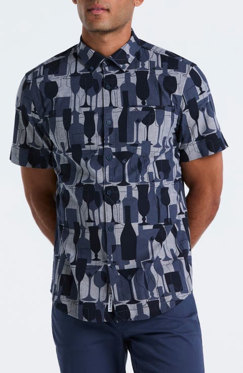 Chambray Short Sleeve Button Down Shirt