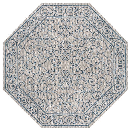 Jonathan Y Charleston Vintage Filigree Textured Weave Octagon Indoor/outdoor Area Rug In Gray