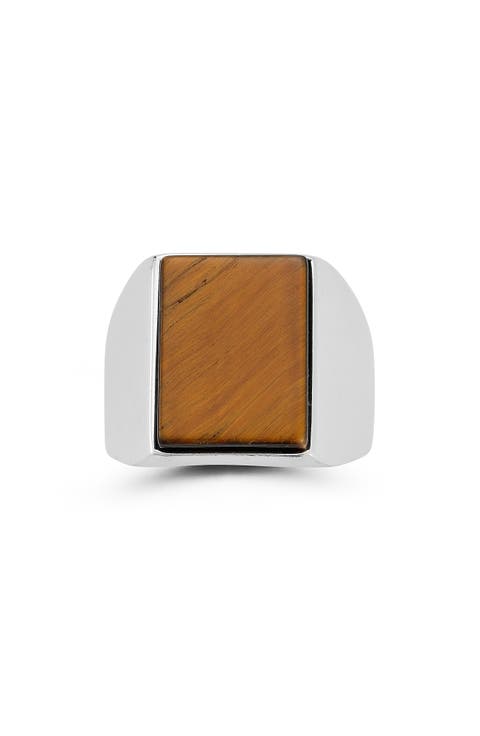 Men's Tiger's-Eye Signet Ring
