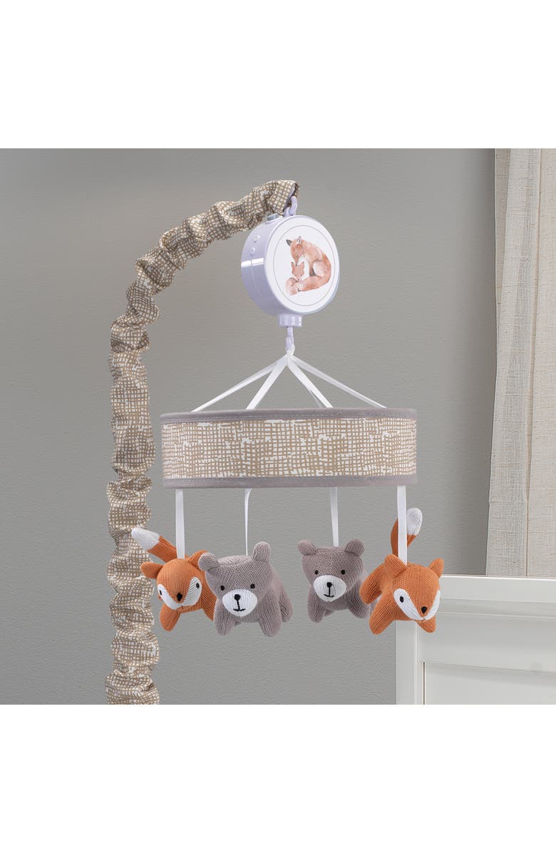 Lambs & Ivy Painted Forest Fox and Bear Baby Crib Musical Mobile, Alternate, color, Multicolor