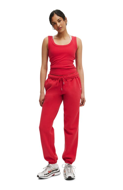 Cotton On Body Active Plush Essential Gym Trackpant In Red