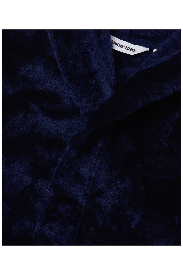 Kids Hooded Fleece Solid Robe, Alternate, color, Navy