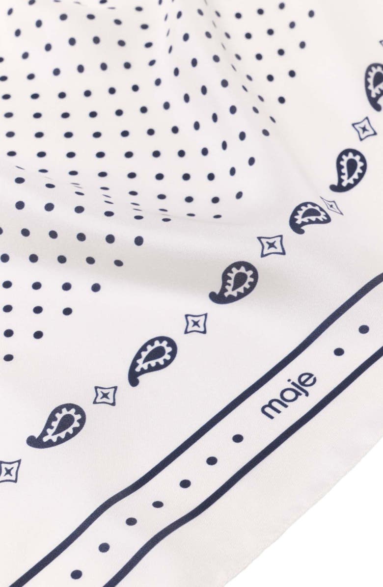 maje 90x90 printed silk scarf, Alternate, color, Ecru