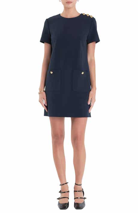 Golden Button Shift Minidress