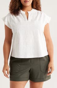 Wit & Wisdom Cap Sleeve Woven Shirt