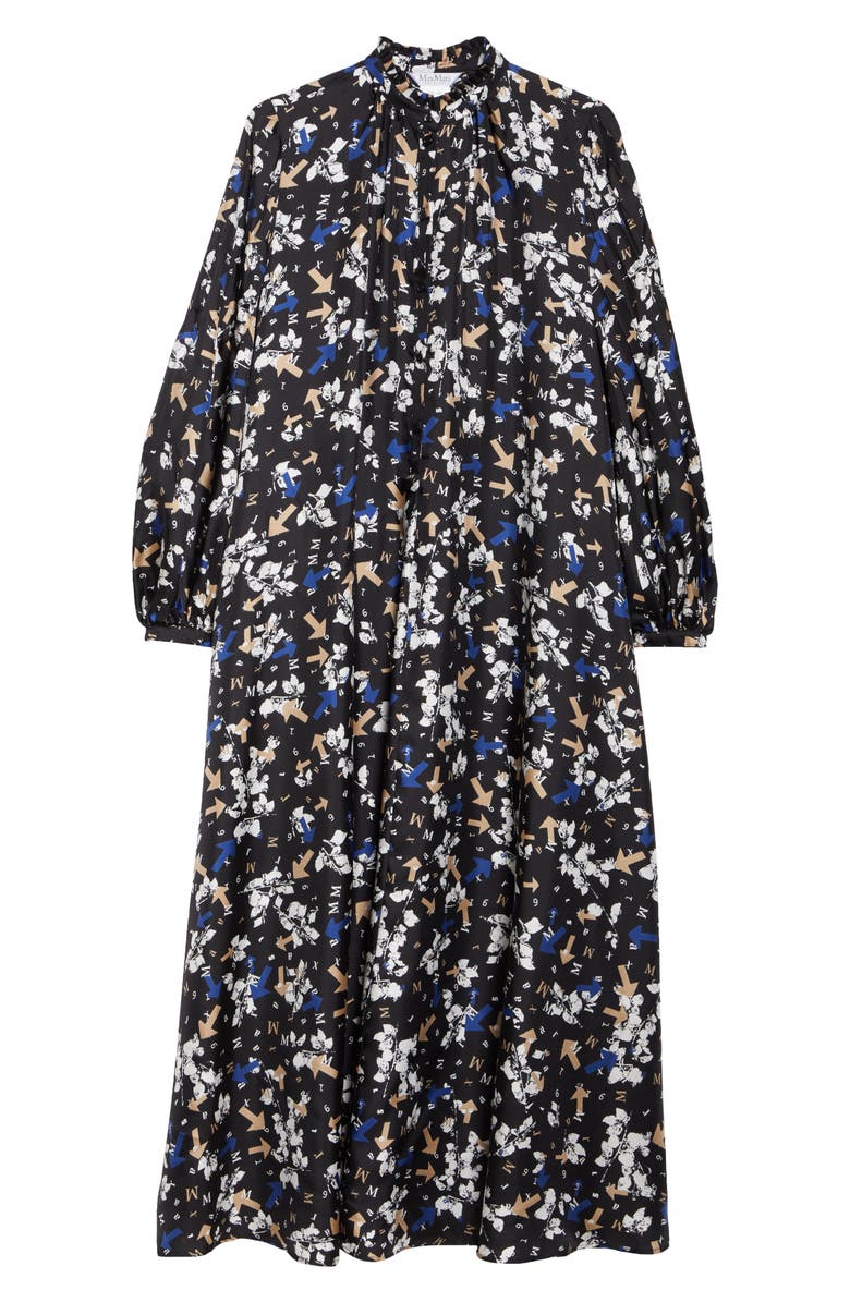 Max Mara Accenni Long Sleeve Silk Dress, Alternate, color, 