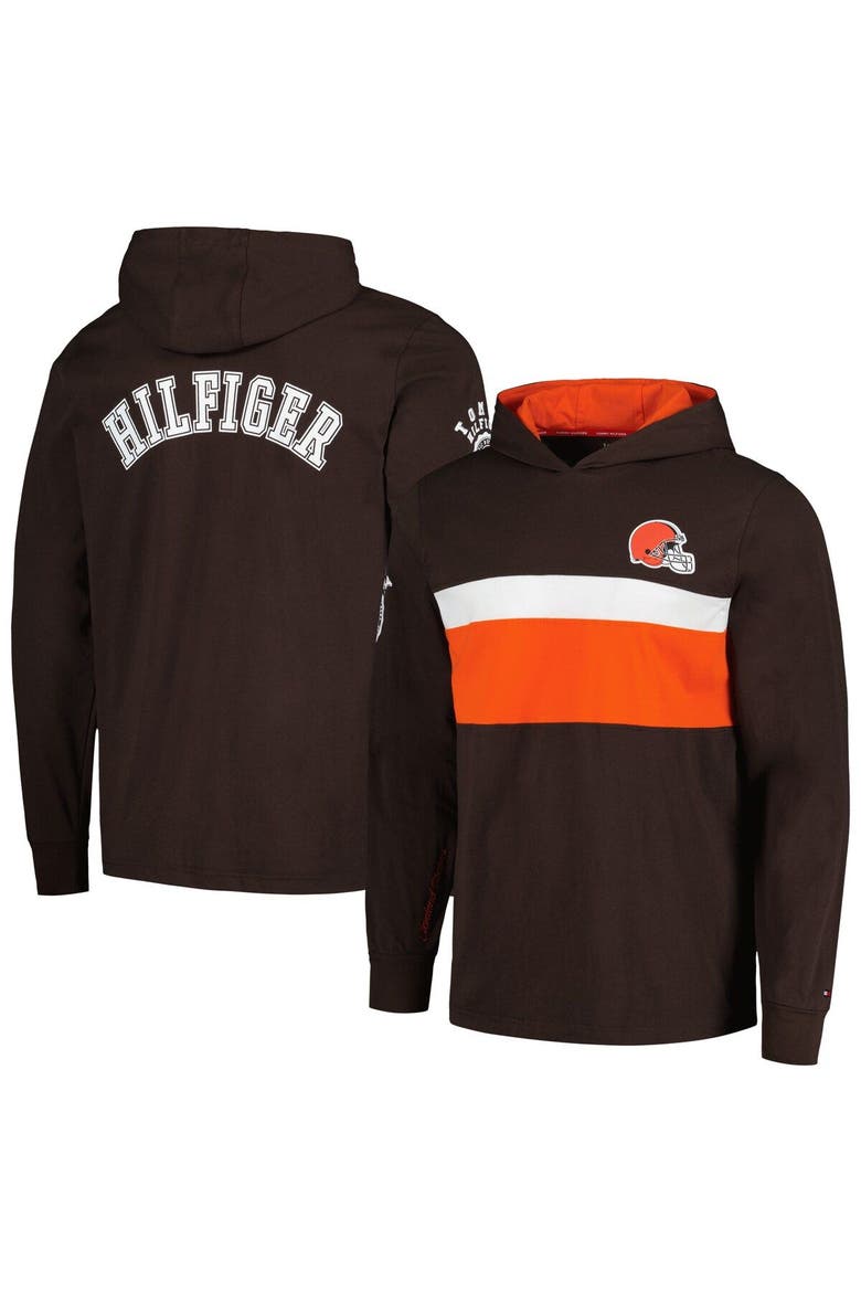 Men's Tommy Hilfiger  Brown Cleveland Browns Morgan Long Sleeve Hoodie T-Shirt, Main, color, Brown