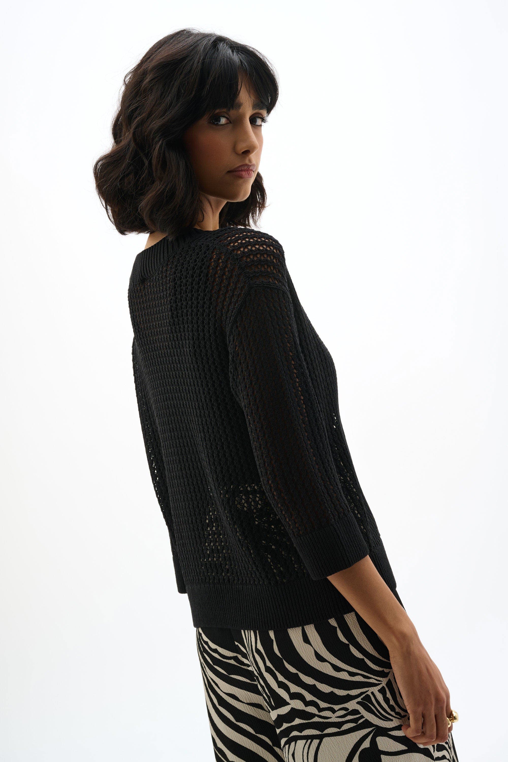 Acrylic Blend Open Stitch Sweater - image 2