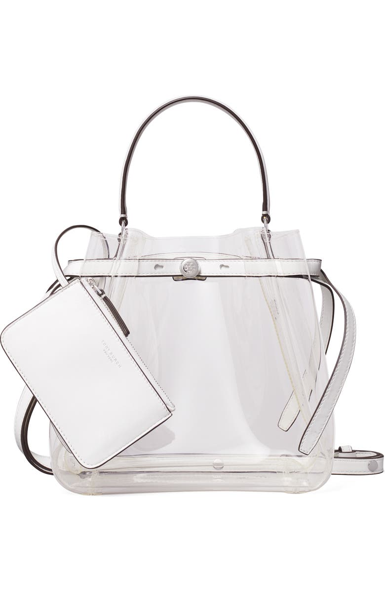 Tory Burch Romy Clear Bucket Bag, Alternate, color, Clear Water