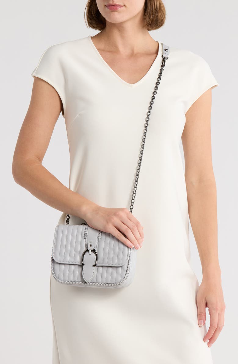 Longchamp Extra Small Quilted Leather Shoulder Bag, Alternate, color, Pearl