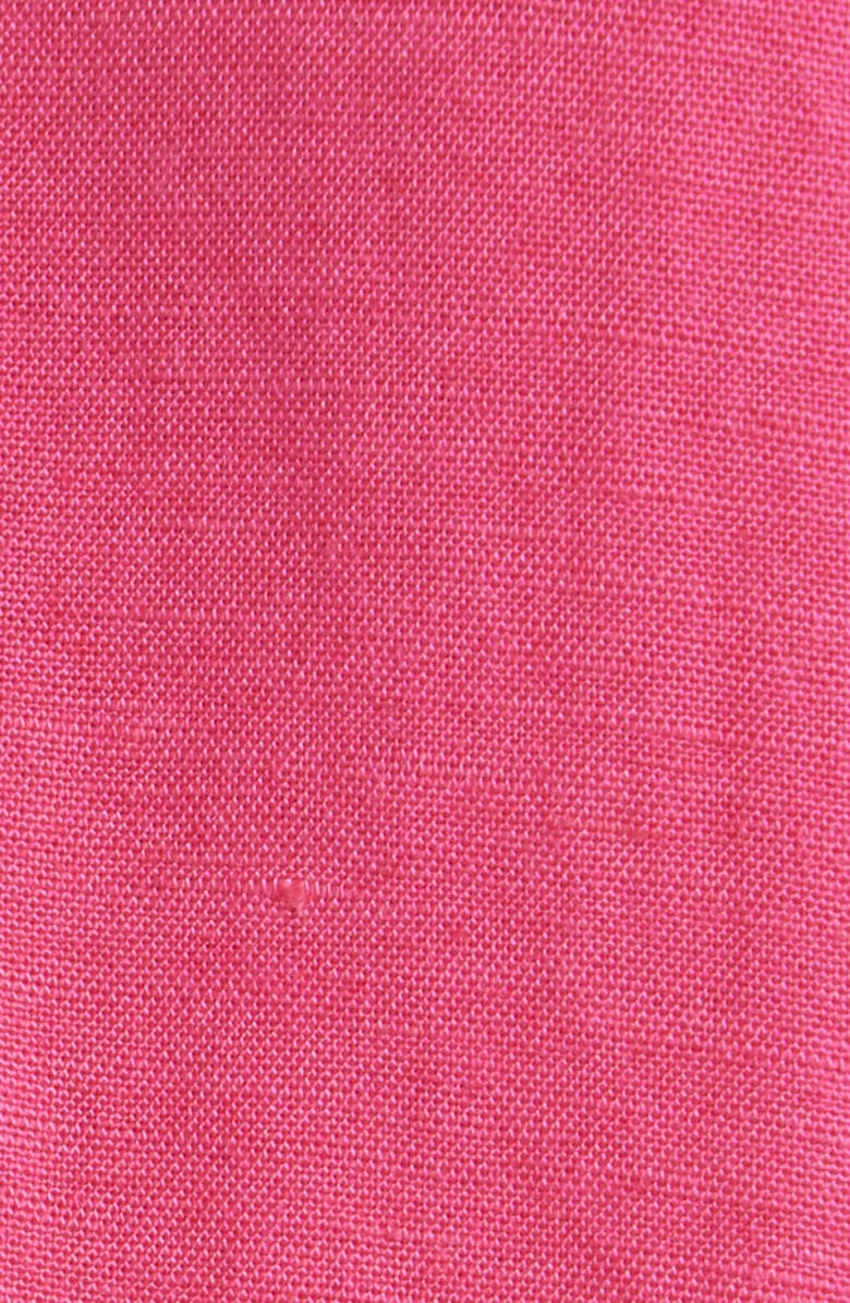 BOSS Orange Linen Blend Balloon Sleeve Dress, Alternate, color, Magenta