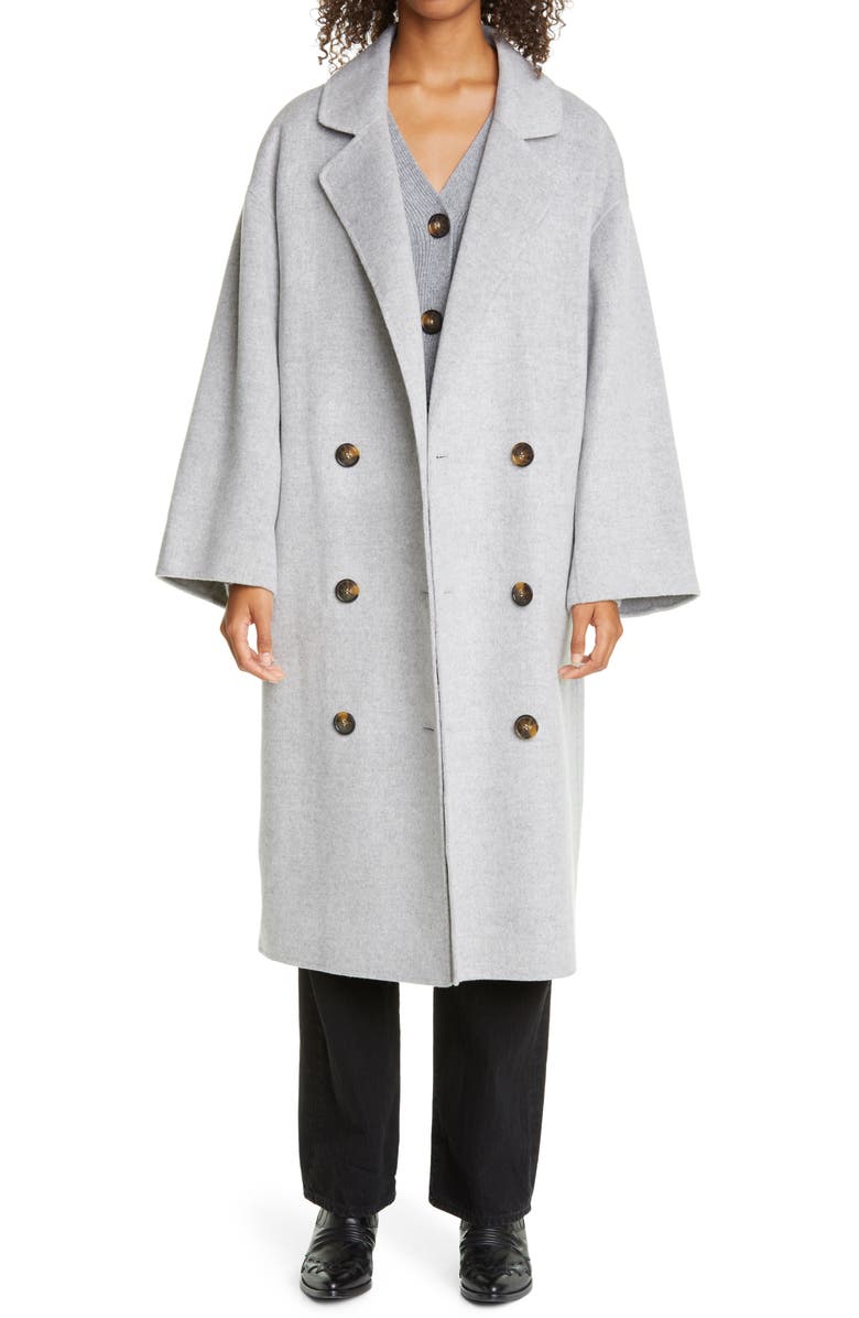 LOULOU DE SAISON Borneo Double Breasted Wool & Cashmere Coat, Main, color,