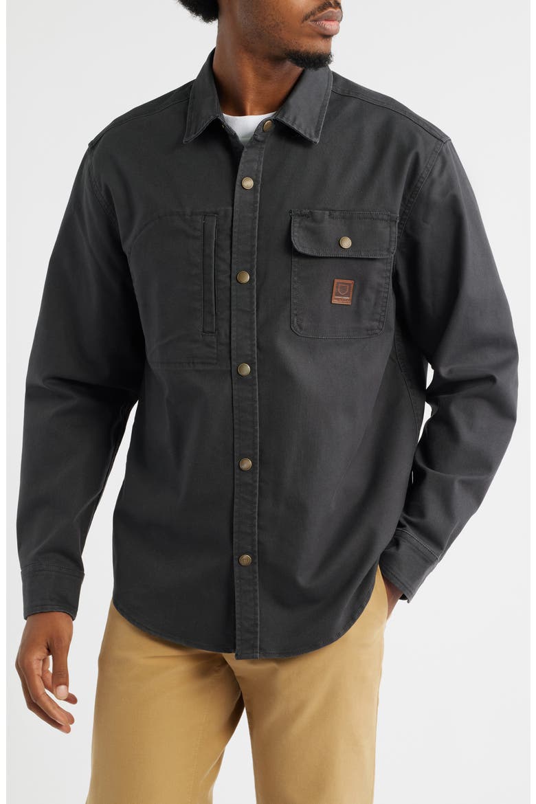 Builders Stretch Cotton Blend Overshirt, Alternate, color, WASHED BLACK