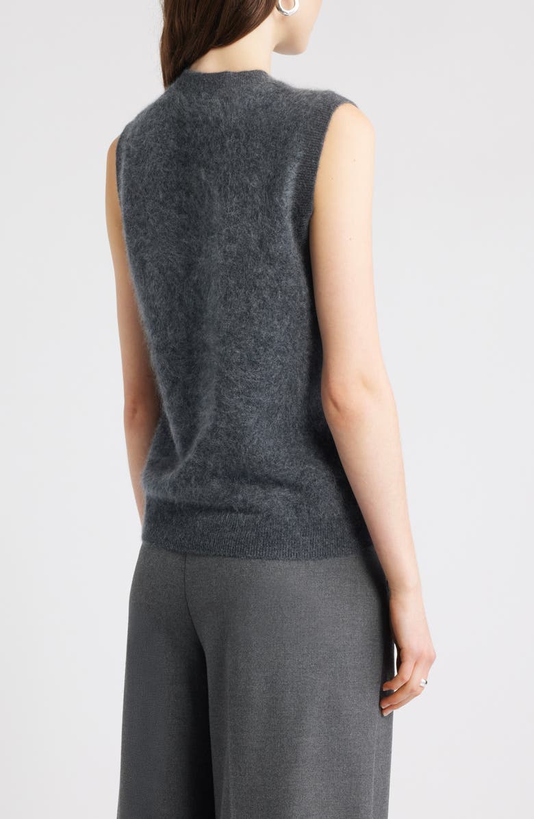 Nordstrom Brushed Cashmere Sweater Vest, Alternate, color, Grey Onyx Heather