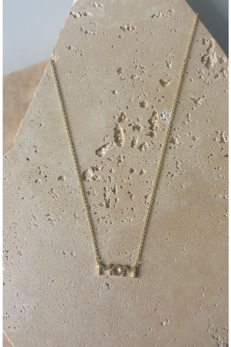 Cubic Zirconia Mom Necklace, Alternate, color, GOLD