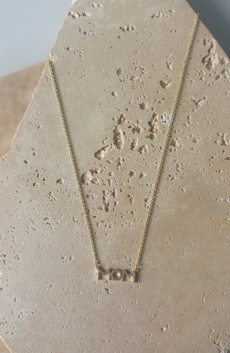 Adornia Cubic Zirconia Mom Necklace, Alternate, color, Gold