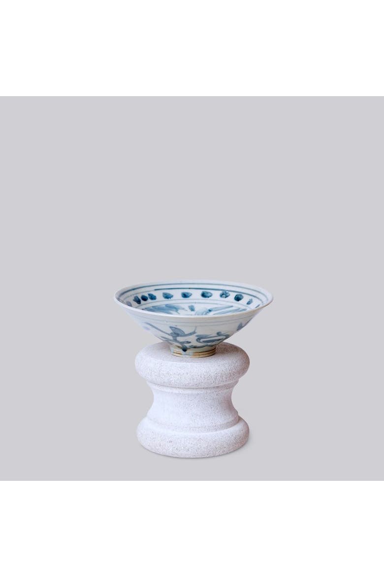 Small Porcelain Lotus Conical Bowl, Alternate, color, Blue and White