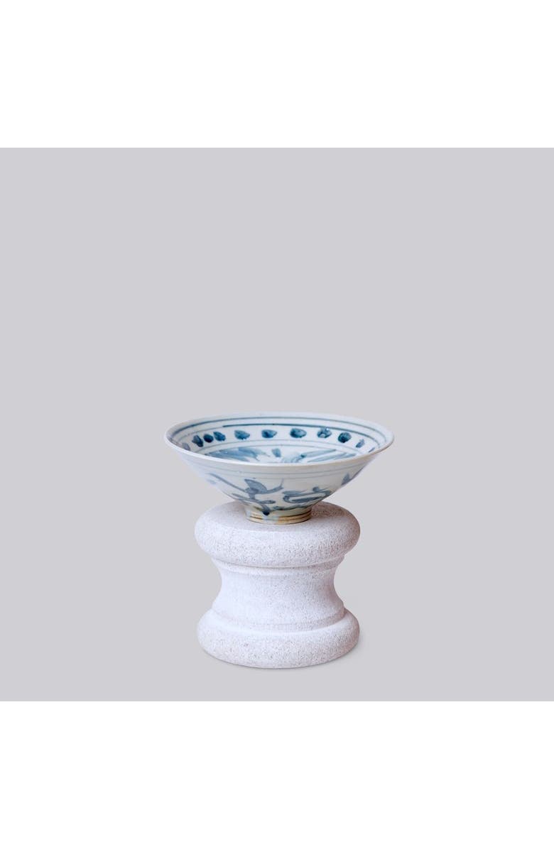 Cobalt Guild Small Porcelain Lotus Conical Bowl, Alternate, color, Blue And White