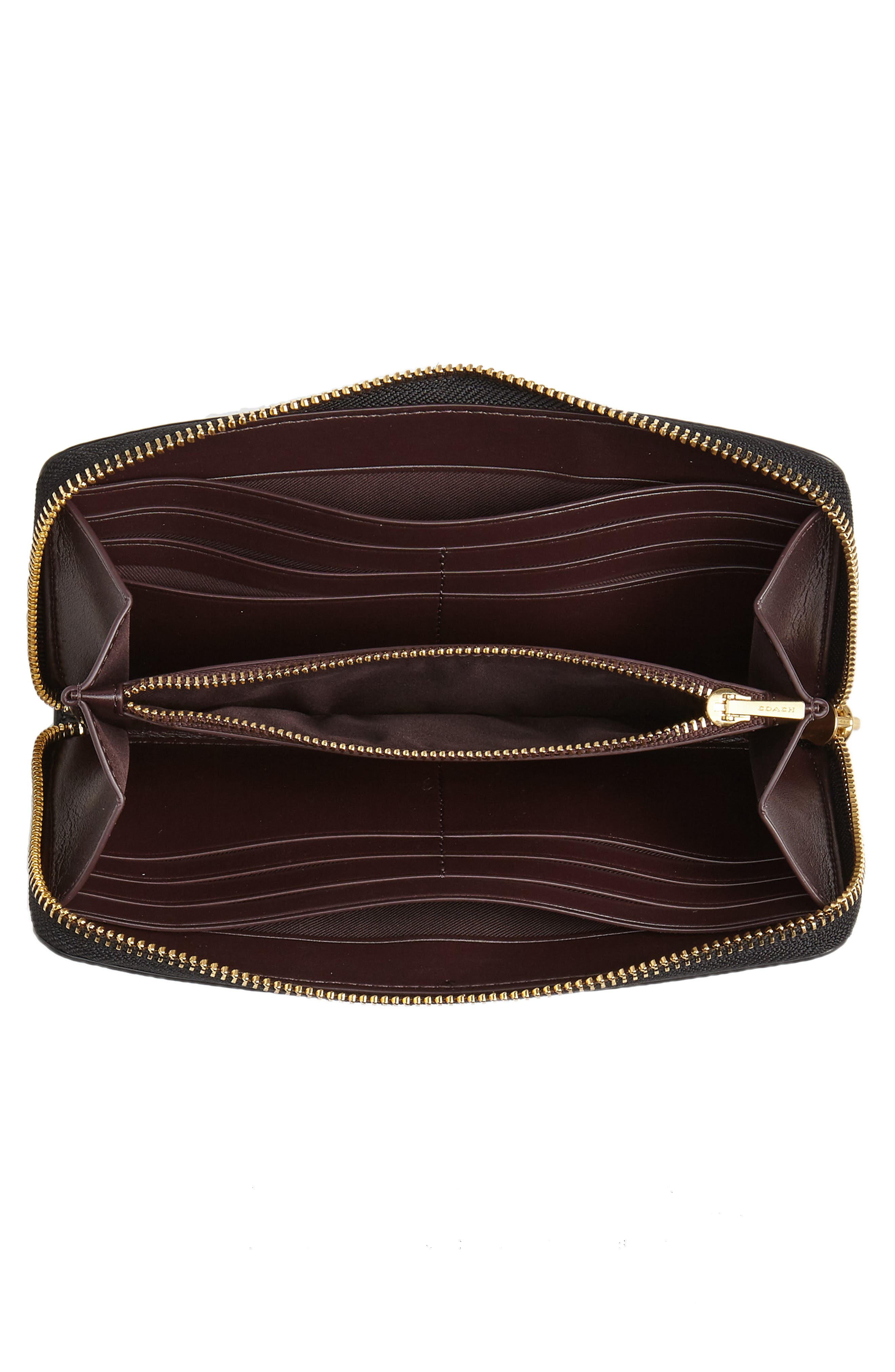 COACH Border Rivets Accordion Zip Leather Wallet (Women) | Nordstrom