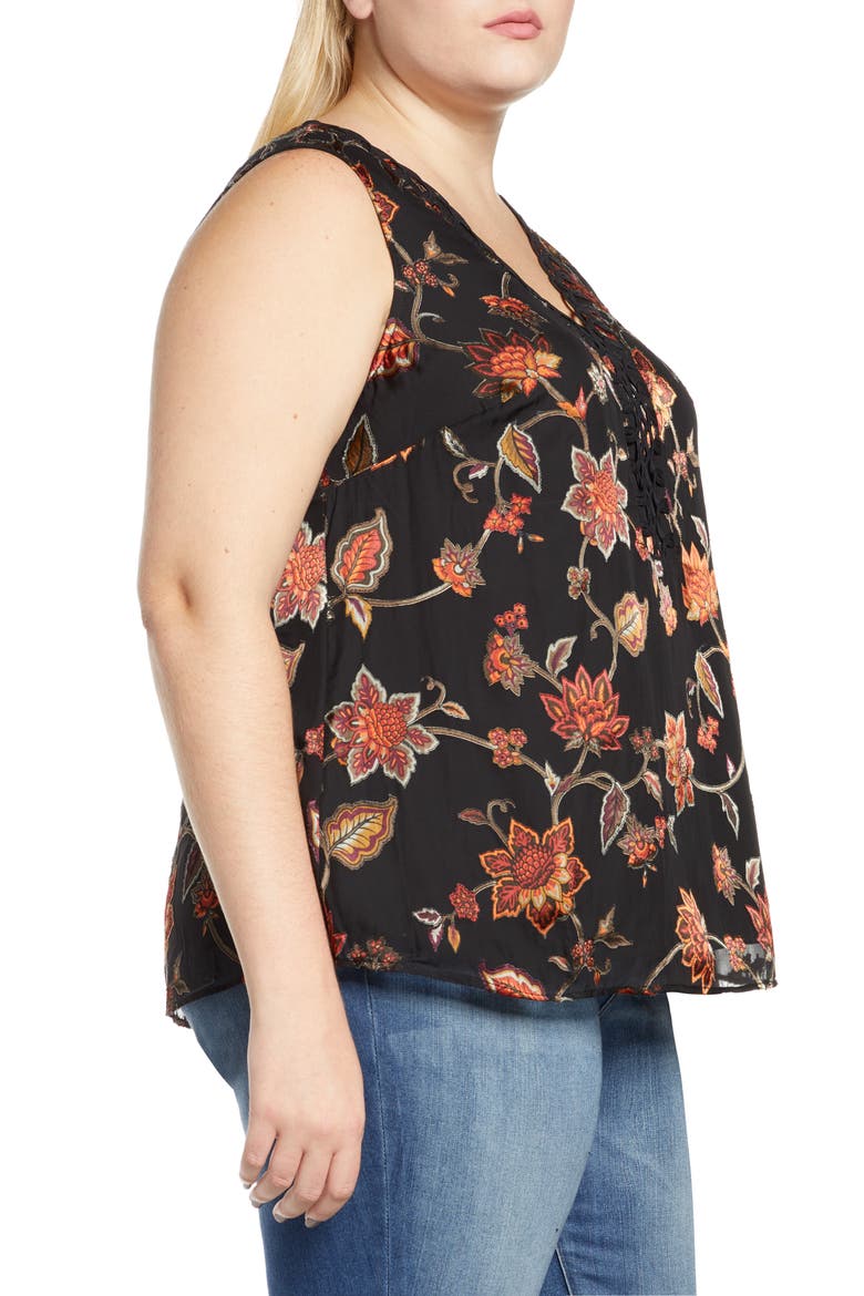 Daniel Rainn Satin Burnout Tank Top, Alternate, color, G238 BLK