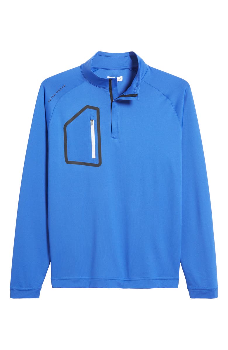Peter Millar Forge Performance Quarter Zip Pullover, Alternate, color, Sapphire