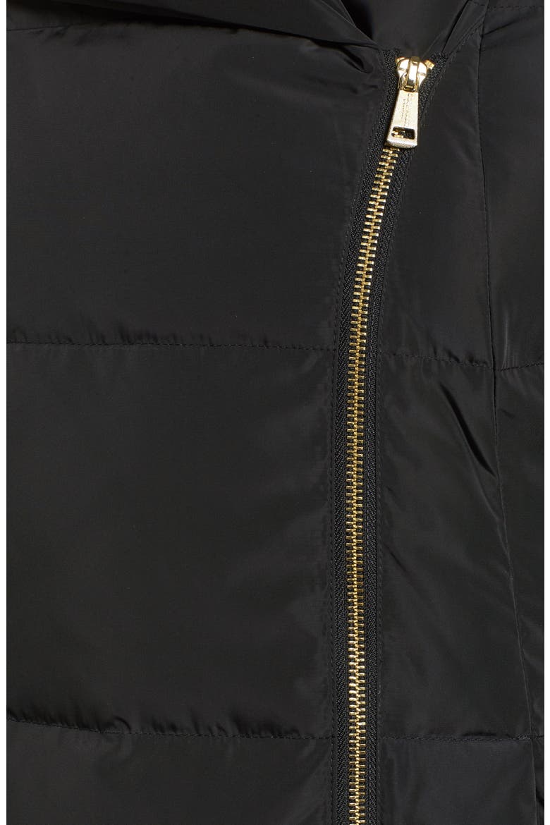 Down & Feather Coat, Alternate, color, BLACK