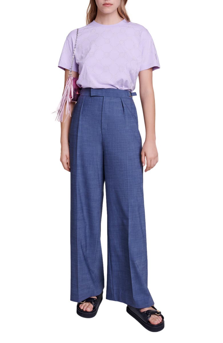 maje Clover Stud Cotton Crewneck T-Shirt, Alternate, color, 