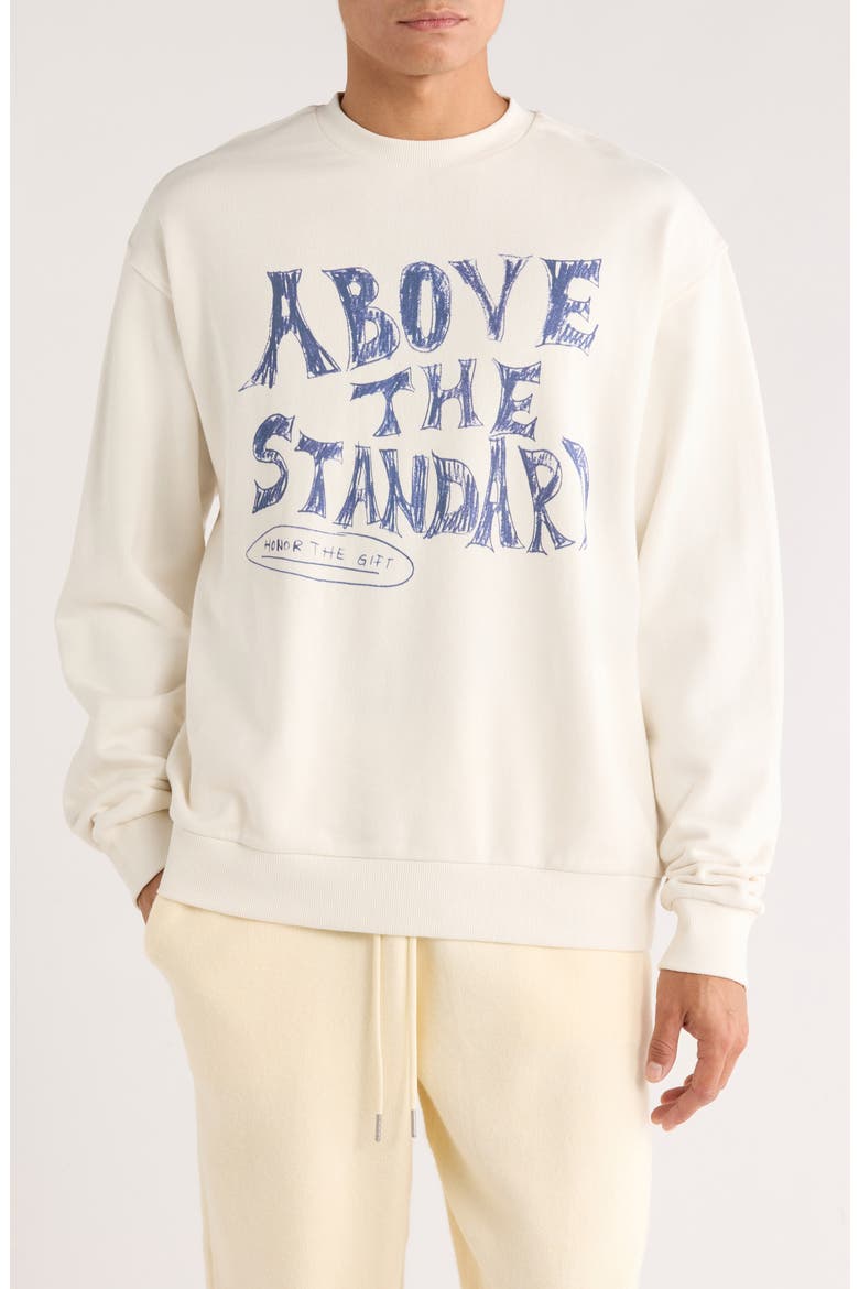 Above the Standard Graphic Sweatshirt, Main, color, WHITE