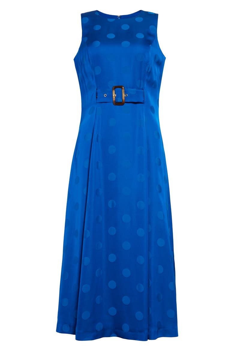 Innabel Belted A-Line Midi Dress, Main, color, BRIGHT BLUE