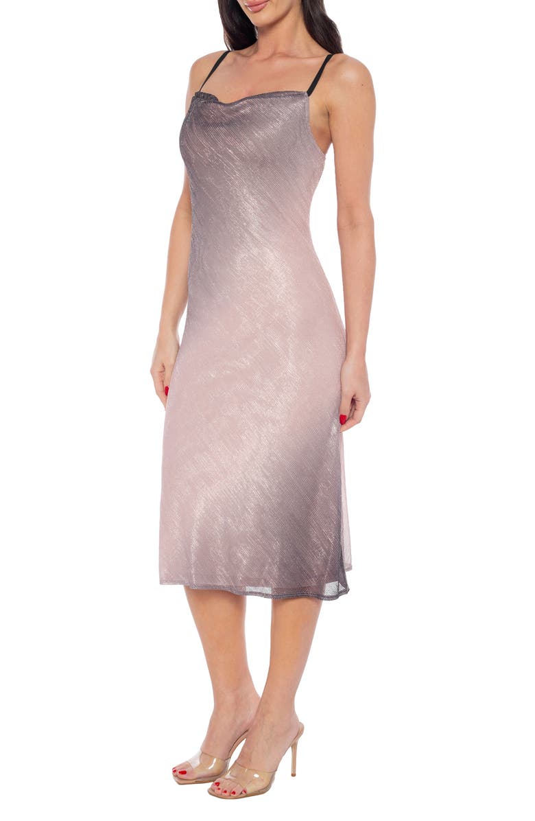 bebe Ombré Metallic Slipdress, Alternate, color, 