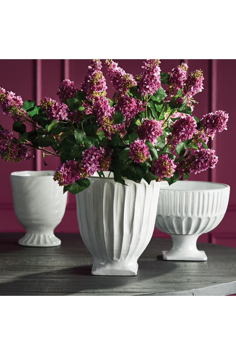 Column Footed Urn 13", Alternate, color, White
