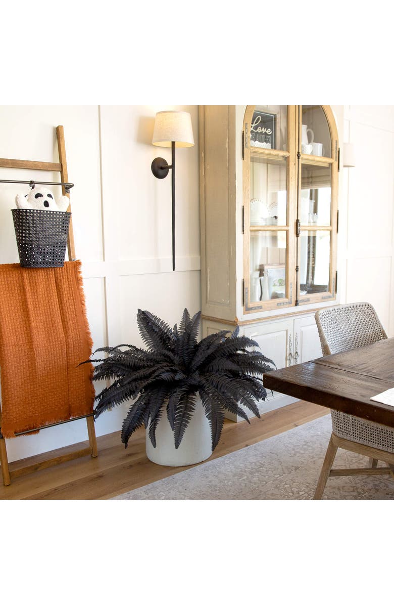 NEARLY NATURAL 48-in Artificial Halloween Black Boston Fern - Set of 2, Alternate, color, Black