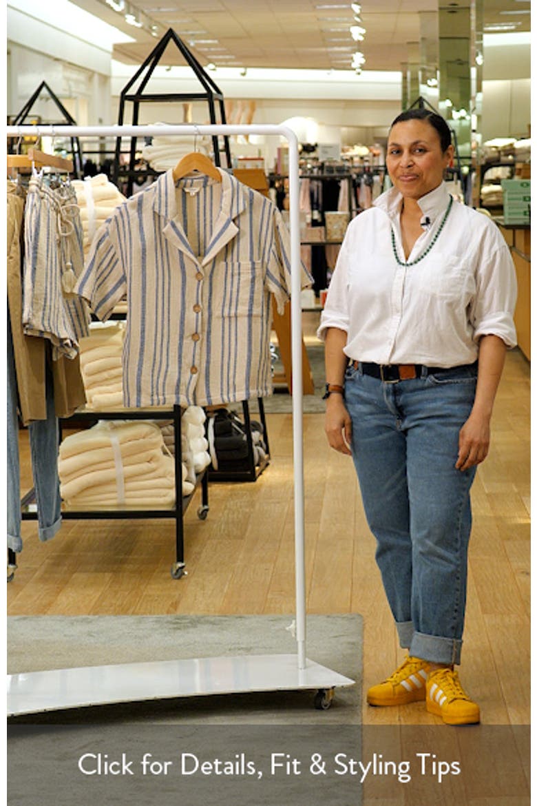 Knit Short Sleeve Button-Up Cover-Up Shirt video